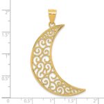 14k Large Filigree Moon Pendant - Image 4