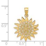 14k Polished Filigree Sun Pendant - Image 4