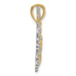 14k and White Rhodium Filigree Butterfly Pendant - Image 2