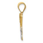 14k and White Rhodium Diamond-cut Butterfly Pendant - Image 2