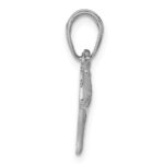 14k White Gold Polished Dog Charm - Image 2