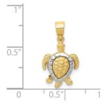 14K Two-tone Gold Turtle Charm - Image 4