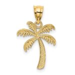 14K and White Rhodium Palm Tree Pendant - Image 3