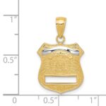 14k and White Rhodium POLICE Badge Pendant - Image 4