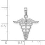 14k White Gold Caduceus Charm - Image 4
