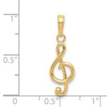 14k Polished Open-Backed Treble Clef Pendant - Image 4