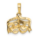 14k Polished Open-Backed Comedy/Tragedy Pendant - Image 3