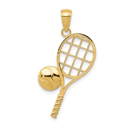 14k Tennis Racquet and Domed Ball Charm