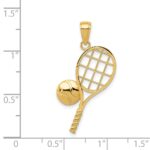 14k Tennis Racquet and Domed Ball Charm - Image 4