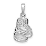 14k White Gold Cut-out Boxing Glove Charm - Image 3