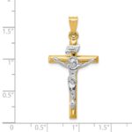 14k Two-tone INRI Crucifix Pendant - Image 3
