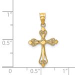 14k Mini Budded Cross Pendant - Image 3