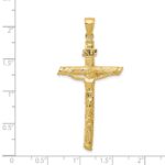 14k Textured Tree INRI Crucifix Pendant - Image 3