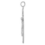 14k White Gold Textured Tree INRI Crucifix Pendant - Image 2