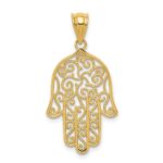 14k Filigree Hamsa Pendant