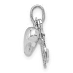 14K White Gold 3D Moveable Heart/Cross/Anchor Pendant - Image 2