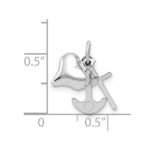 14K White Gold 3D Moveable Heart/Cross/Anchor Pendant - Image 3