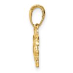 14k Flying Cherubs Holding Heart Pendant - Image 2