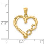 14K Polished Infinity Symbol Heart Pendant - Image 3