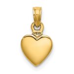 14K Polished Solid 3-D Heart Pendant - Image 3