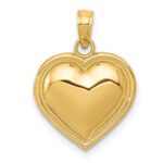 14k Polished Domed Heart Pendant