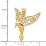 14k Polished Hummingbird with Filigree Wings Pendant - Image 4