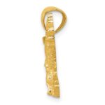 14k Gold Polished and Textured Eagle Pendant - Image 2