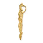 14K Gold Polished / Textured Mermaid Chain Slide Pendant - Image 2