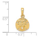 14K Gold Polished Sand Dollar Pendant - Image 4