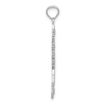 14k White Gold Polished and Textured Bow and Arrow Pendant - Image 2