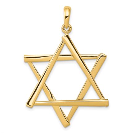 14K Large Cut-out Star of David Pendant