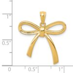 14k Gold Polished Ribbon Bow Pendant - Image 4
