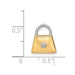 14K and White Rhodium Purse Chain Slide Pendant - Image 4