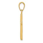 14K Polished Cross With Striped Border Pendant - Image 2