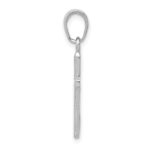 14K White Gold Polished Cross With Striped Border Pendant - Image 2