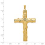 14K Large Tree Textured Cross Pendant - Image 4