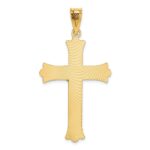 14k Polished Satin and Diamond-cut Crucifix Pendant - Image 3