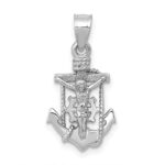 14k White Gold Polished Mariner Crucifix Pendant
