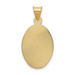 14K with Rose and White Rhodium Diamond-cut Corpus Oval Pendant - Image 4