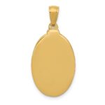 14k Polished and Satin Solid St Theresa Medal Oval Pendant - Image 4