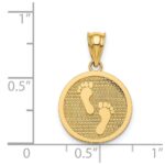 14k Polished Reversible HAVE FAITH/Footprints Pendant - Image 4