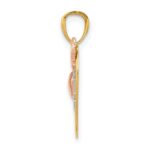 14k Two-tone with White Rhodium I LOVE YOU Heart with Butterfly Pendant - Image 2