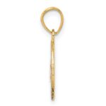 14k Two-tone with White Rhodium CZ 15 in Circle Pendant - Image 2