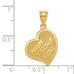 14k Polished MOM I LOVE YOU / Cross Reversible Heart Pendant - Image 4