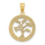 14k Polished ONE FAMILY MANY HEARTS Tree Pendant - Image 3