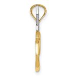 14k and White Rhodium Polished Hummingbird with Filigree Wings Pendant - Image 2