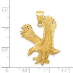 14k Satin Diamond-cut Eagle Pendant - Image 4