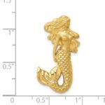 14k Polished and Satin Diamond-cut Mermaid Omega Slide - Image 4