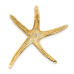 14k Large Textured Diamond-cut Starfish Omega Slide - Image 3