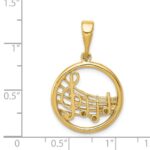 14k Polished Musical Notes and Treble Clef Pendant - Image 4